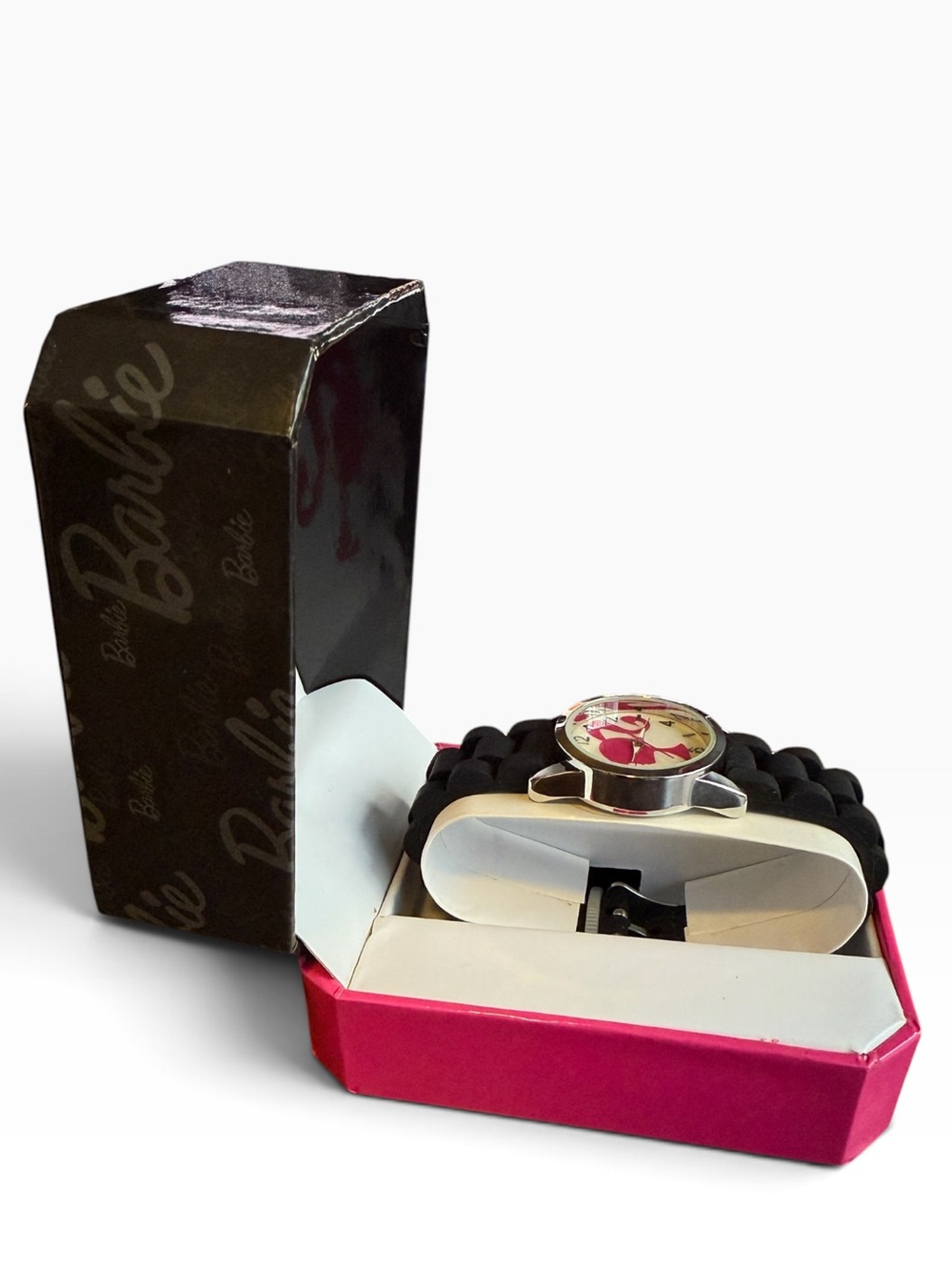 Barbie Pink Silhouette Black Band Watch NIB - Picture 7 of 9